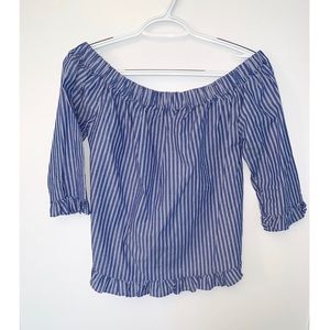 Velvet Heart Off-the-shoulder Striped Top